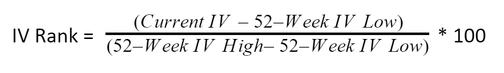 IV rank formula